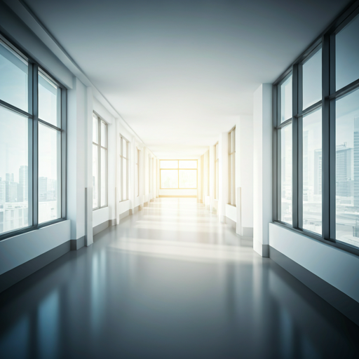 Modern high-tech hospital corridor